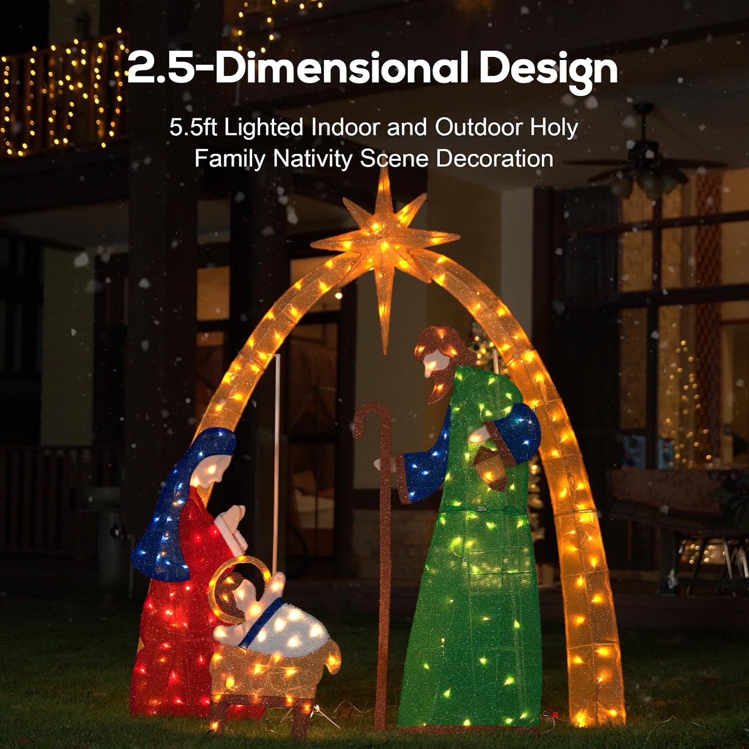 5.5 FT 2.5D Lighted Christmas  - Lighting Christmas Decor 评论和价格