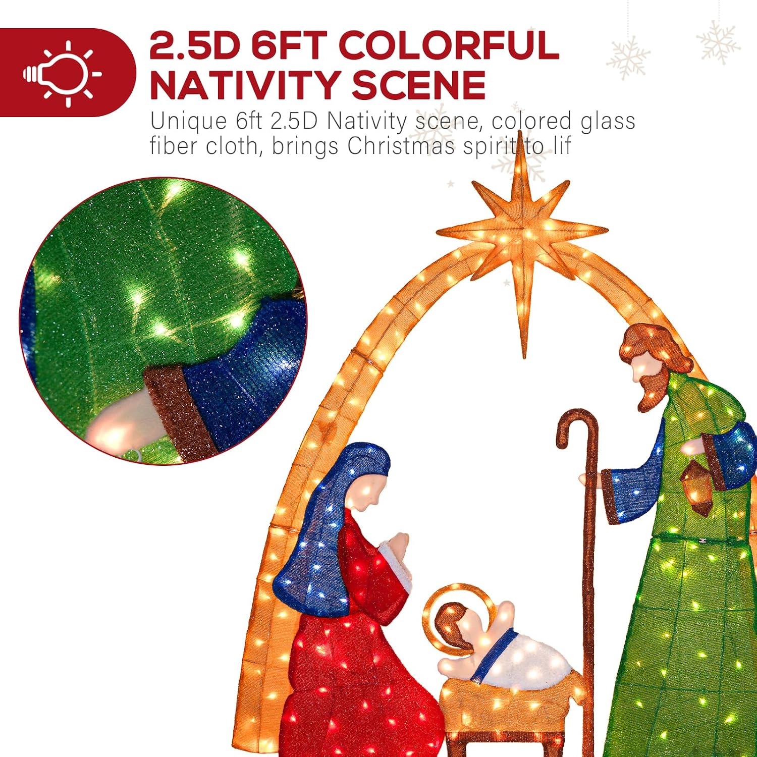 5.5 FT 2.5D Lighted Christmas  - Lighting Christmas Decor 评论和价格