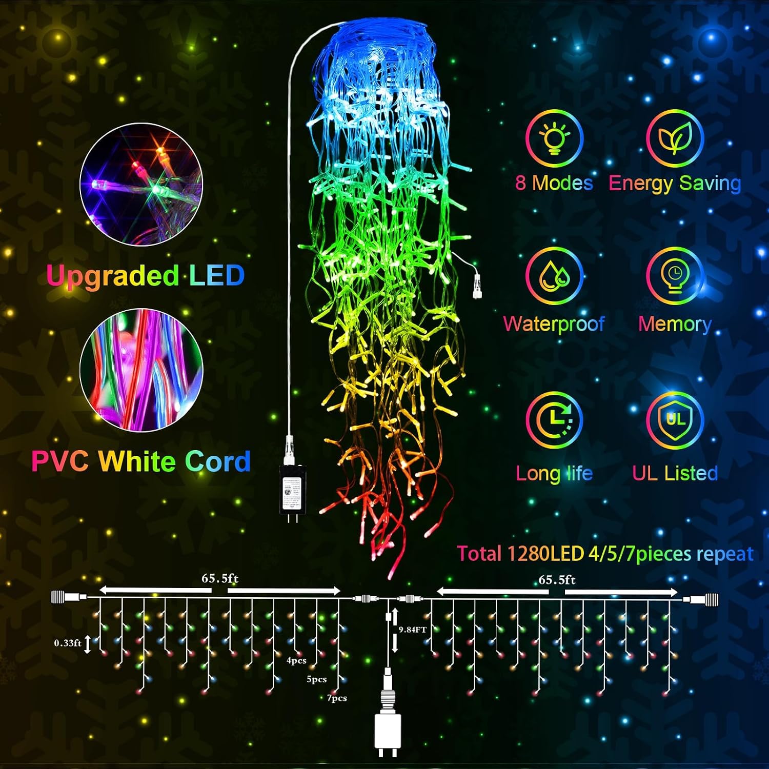 1280 LED Christmas String Ligh - Lighting Christmas Decor 评论和价格