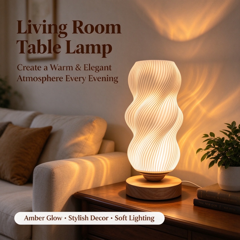 3D Printed Wave Texture Night  - Lighting Decor Bedroom 评论和价格