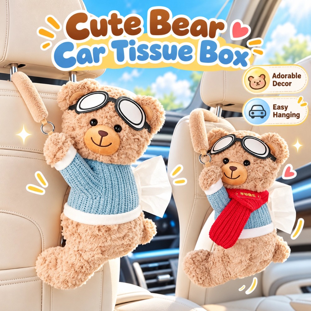 Cute Bear Car Tissue Box Holde - Lighting Mcqueen Bedroom Decor 评论和价格